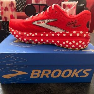 Brooks Minnie Mouse Red and White Sneakers